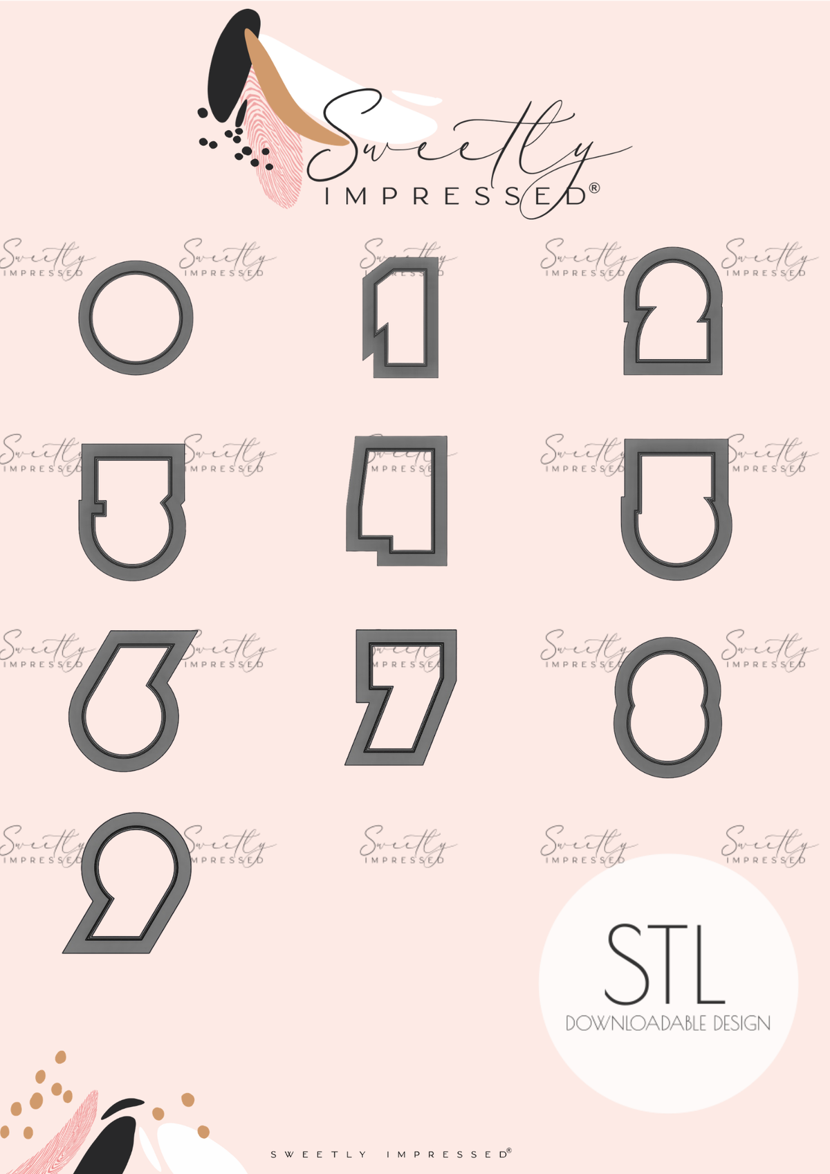 NEEDI Font 0-9 Mini Cutters Bundle