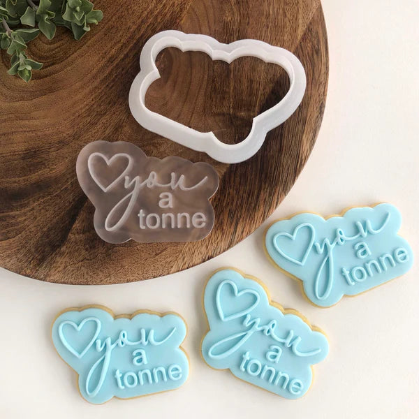 "Love You a Tonne" With Matching Cutter
